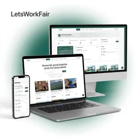 LetsWorkFair application interface