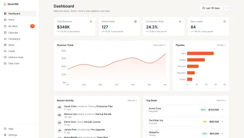 NexaCRM application interface
