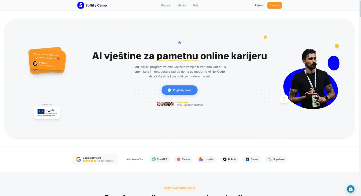 Softify Camp website preview